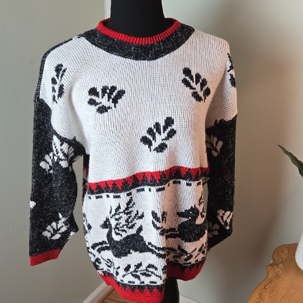 Vintage Reindeer Knit Sweater